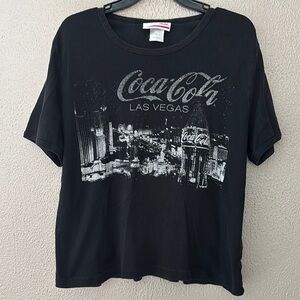 Coca Cola Vintage Las Vegas Tshirt Glitter Skyline Women’s Size XL Black